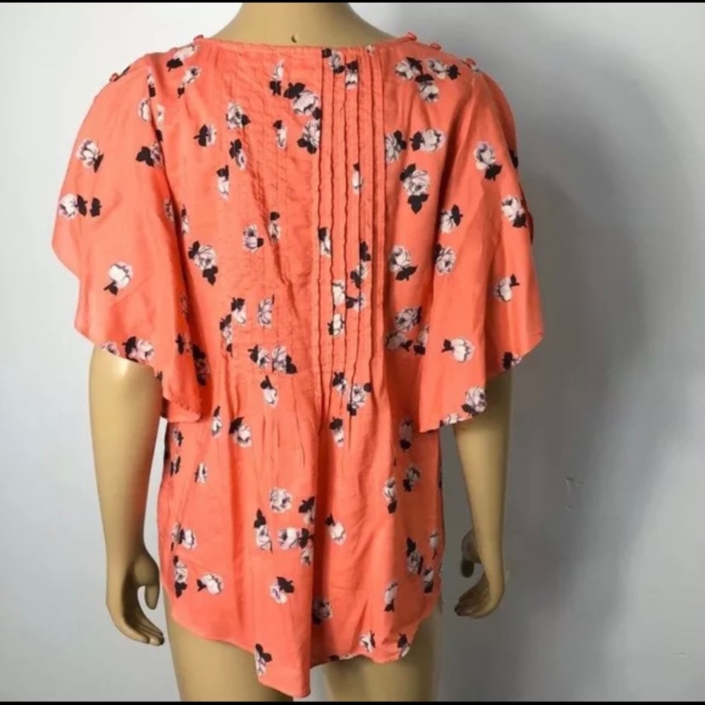 ANTHROPOLOGIE MAEVE MAYA FLORAL FLUTTER SLEEVE TOP - Picture 4 of 10